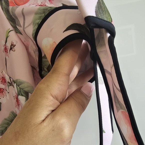 NWOT TED BAKER LONDON  Cathe Peach Blossom Bow-Sleeve Top - Picture 6 of 12